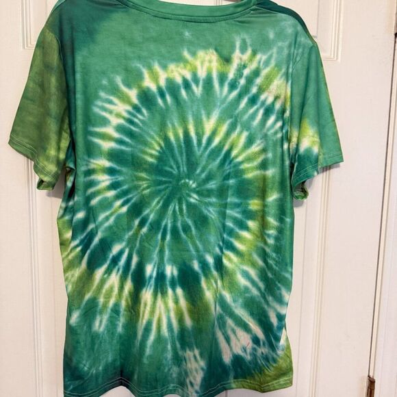 Green Spiral Tie-Dye Tee – Size Large, NWOT, Vibrant Cotton T-Shirt - Picture 2 of 2